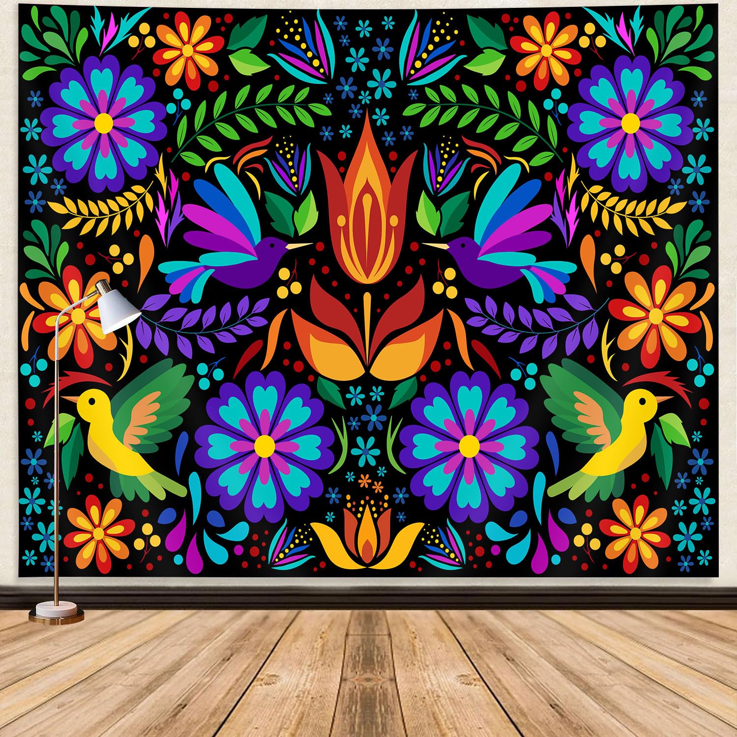 TODAYFUL インテリア Ortega Tapestry 雑貨 Amazon.com: Mexican Tapestry, Cute Bright Colorful Ethnic Floral